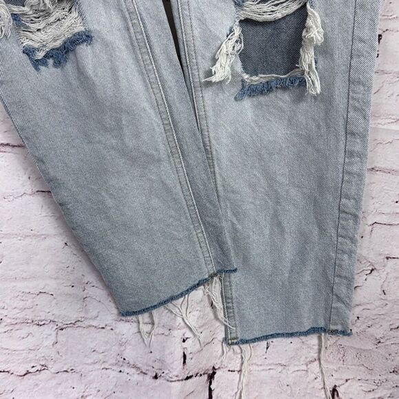 Pacsun Jeans Ultra High Rise Slim Womens 24 Distressed Button Fly Straight - Picture 4 of 10